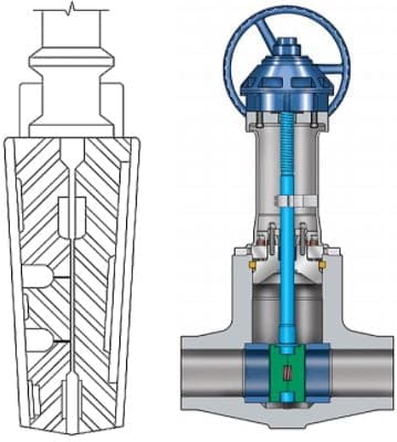 Split wadge gate valve